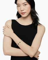 Classic Cable Bracelet in Sterling Silver with 14K Yellow Gold and Black Onyx, 7mm